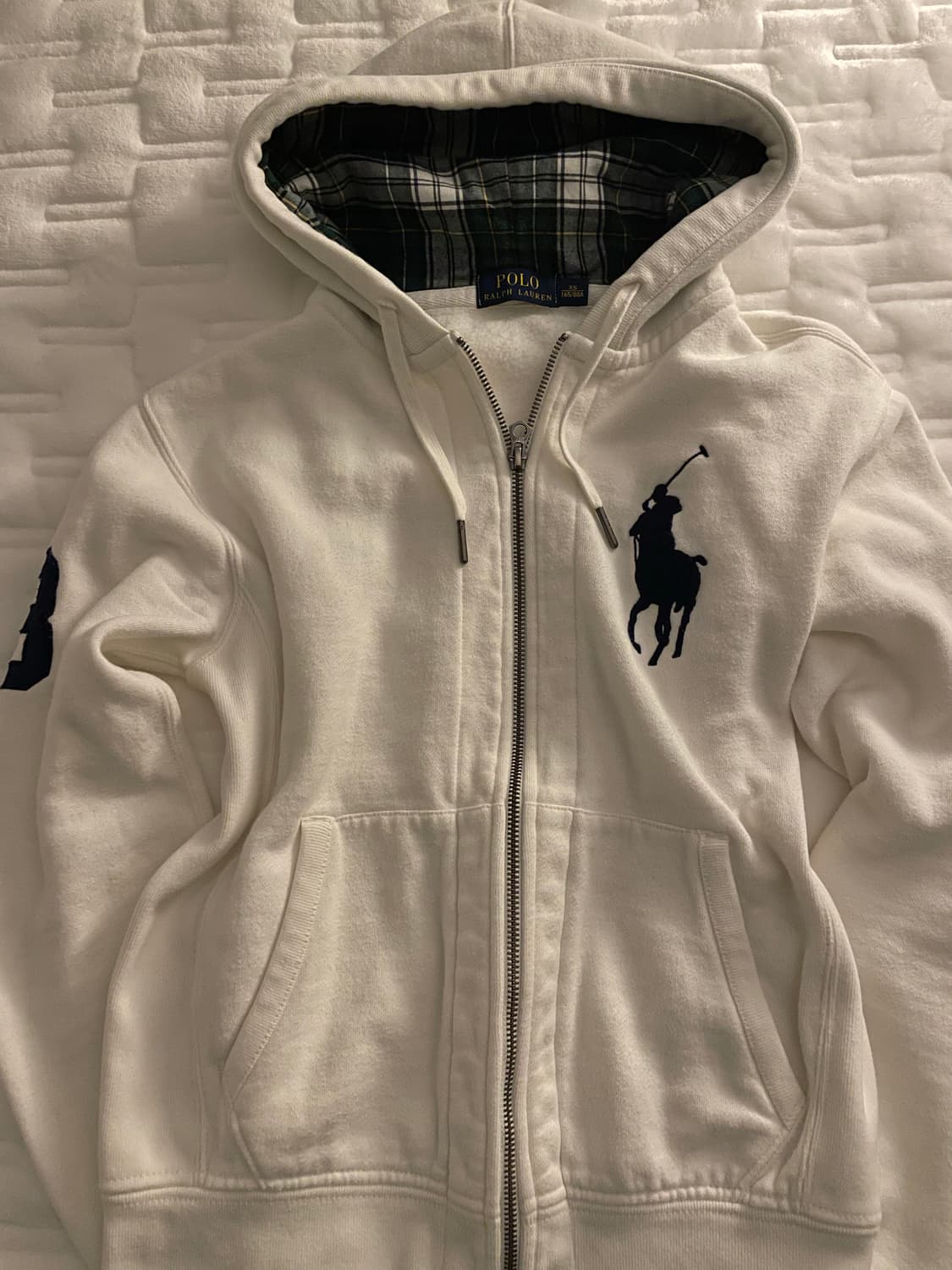 폴로 랄프로렌 빅포니 체크 후드집업 화이트 #3 상품이미지4