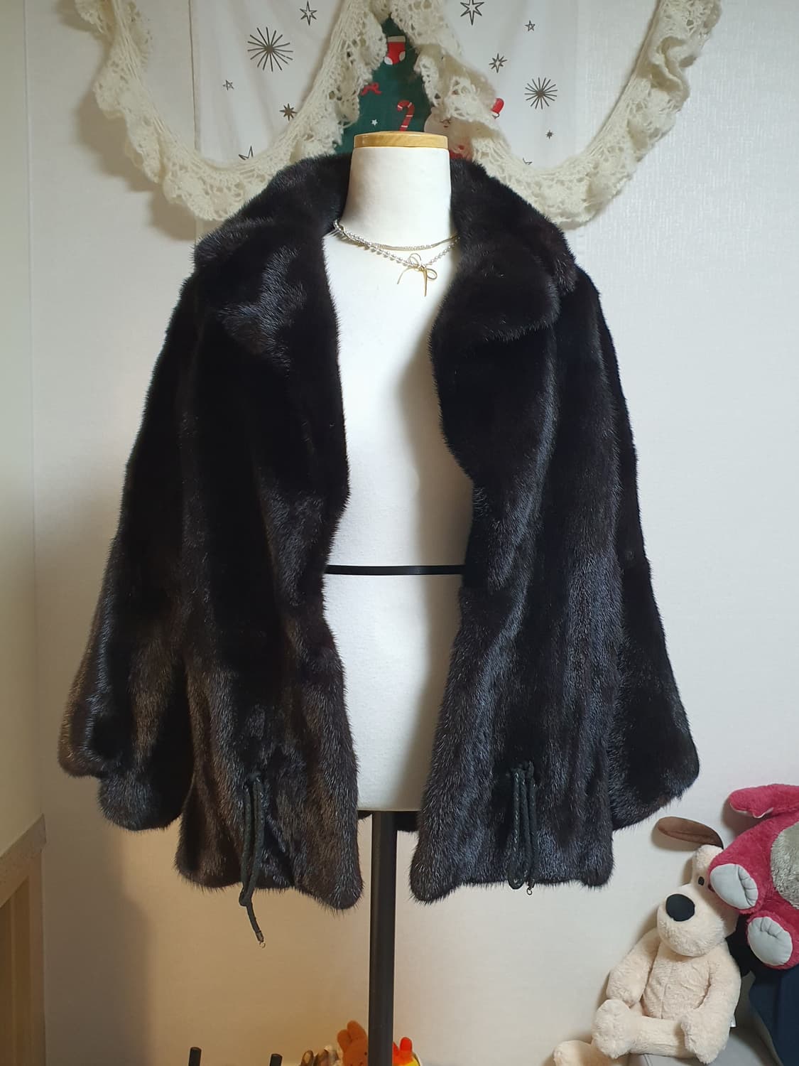 [빈티지] 블랙 밍크 숏 코트 상품이미지1