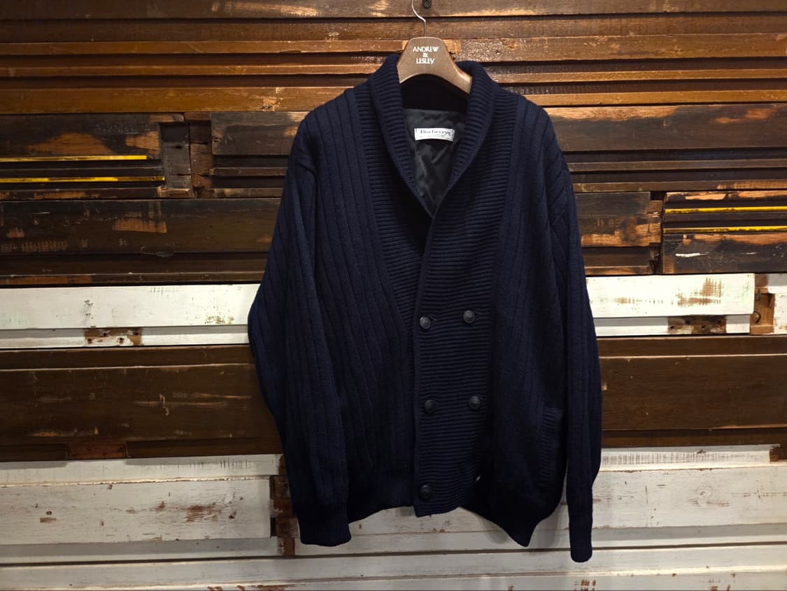 80'S 버버리 아카이브 숄칼라 카디건 상품이미지10