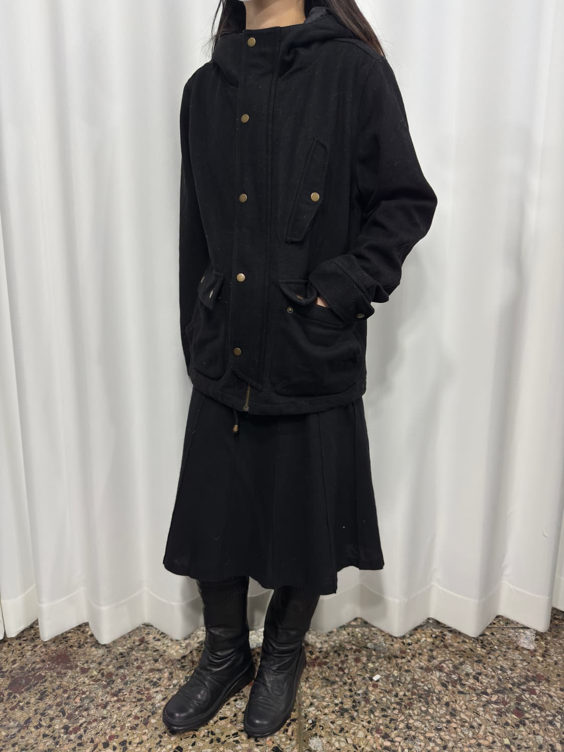 hood pocket wool jacket 상품이미지4