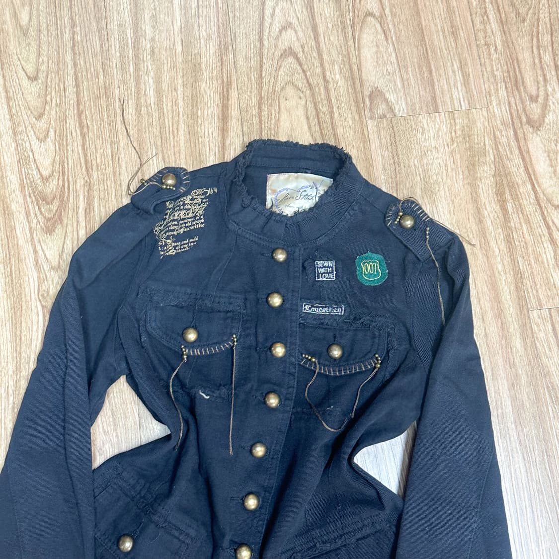 빈티지 블랙 금장 포켓 블랙 자켓 오네갸루 긱시크 고딕 그런지 베메클깔 상품이미지2