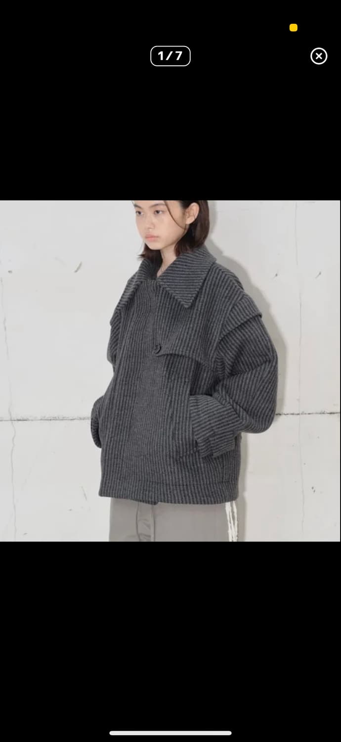 타입서비스 레이어드 하프코트 차콜 상품이미지1