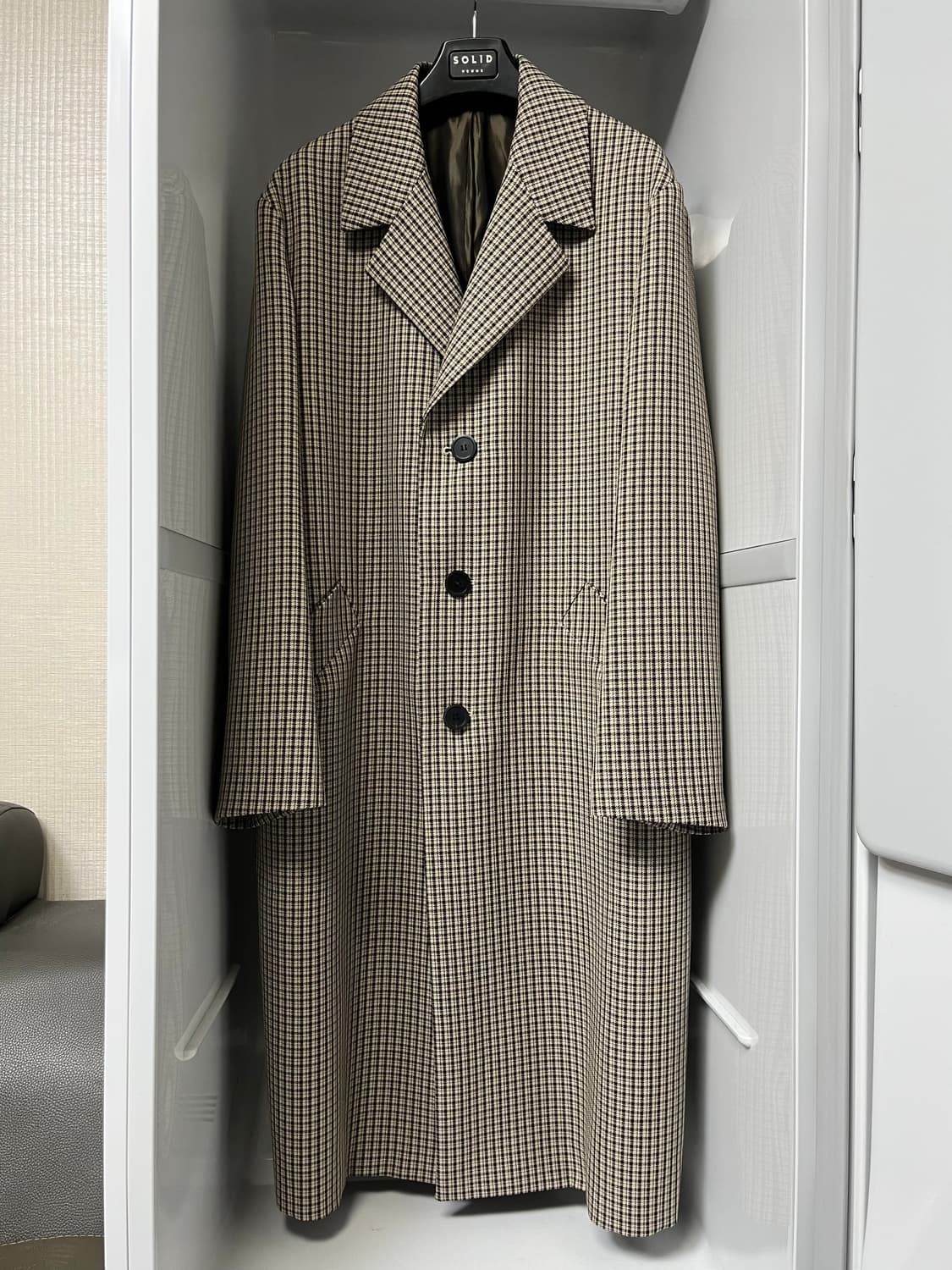 솔리드옴므 체크 싱글 코트 48사이즈 상품이미지1