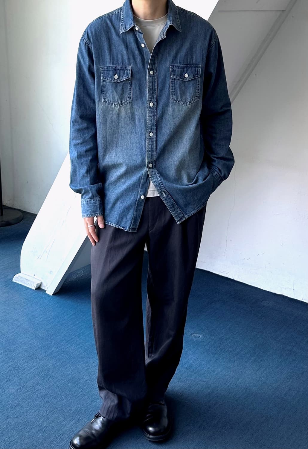 Cotton denim L/S work shirt 상품이미지9