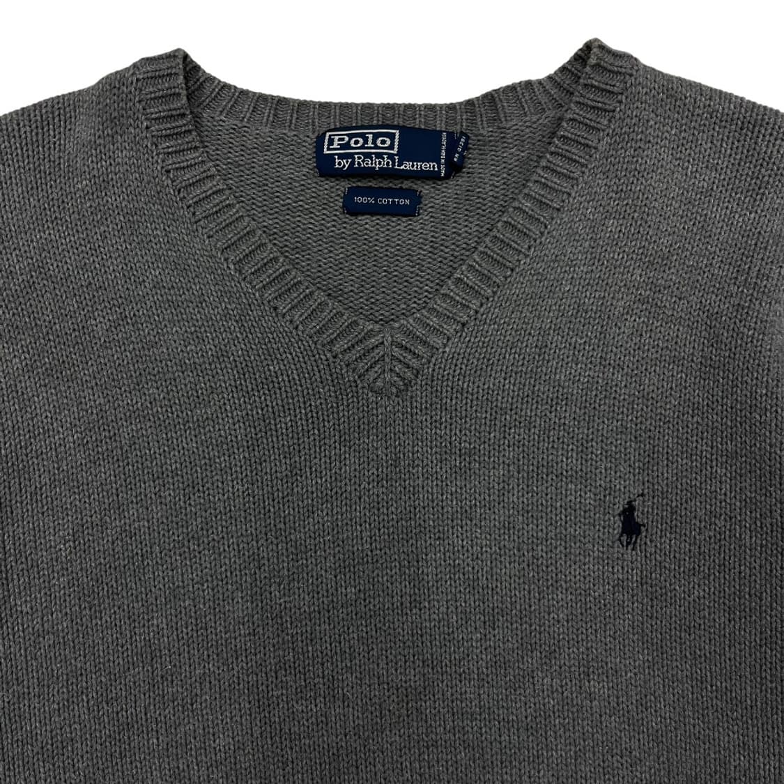 폴로 랄프로렌 네이비포니 딥그레이 브이 니트 M 상품이미지3