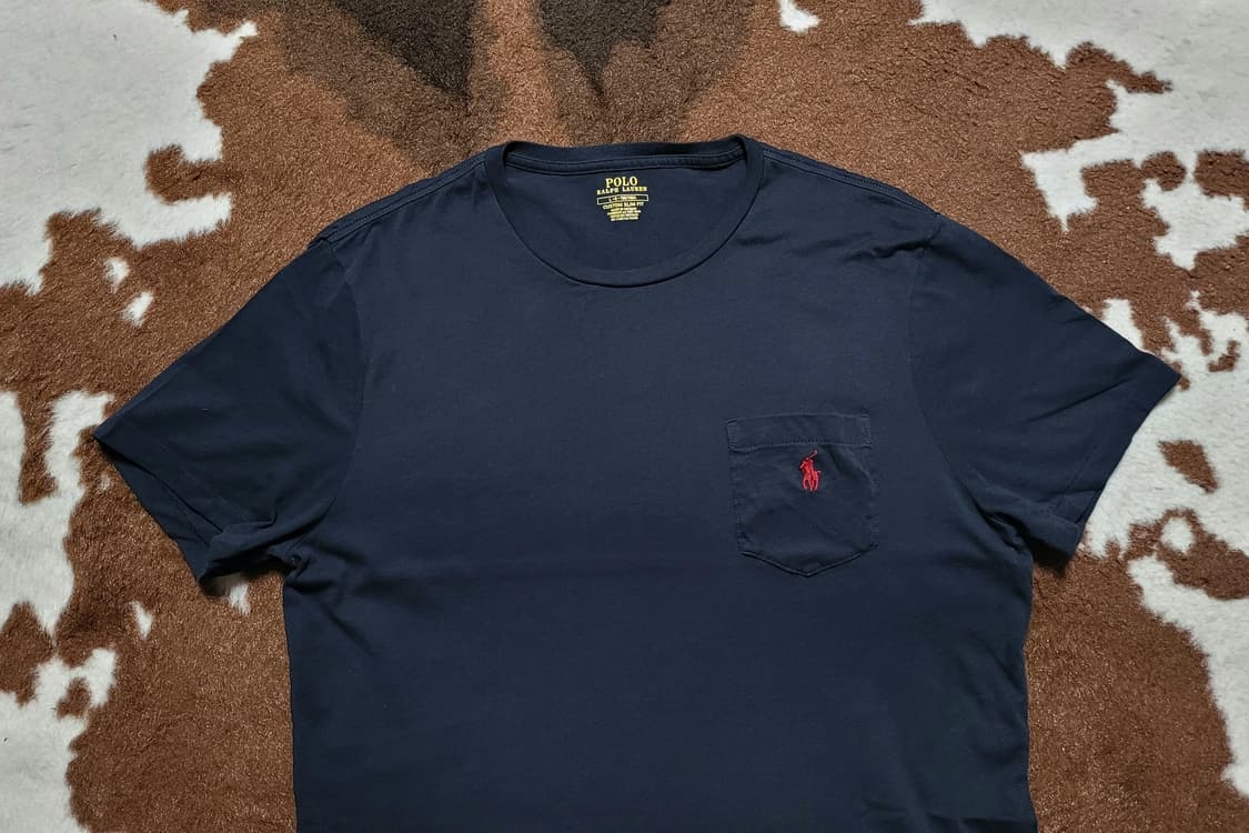 폴로 랄프로렌 남성용 블랙 라운드 티(L) 상품이미지2