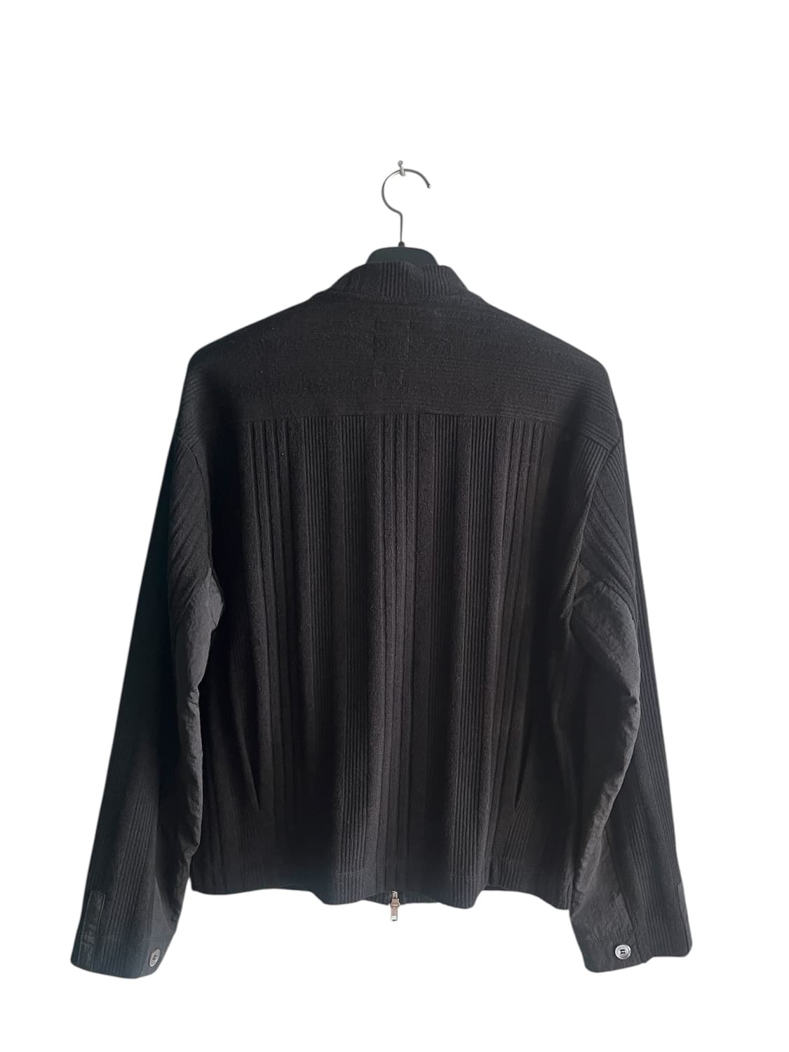 [4] 폴리테루 니트 집업 블루종 블랙 상품이미지3