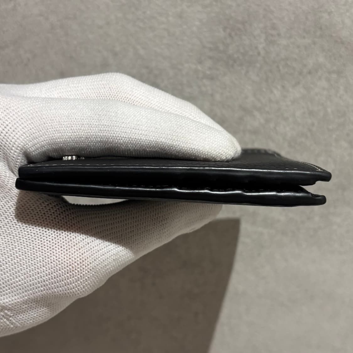 S OS사이즈 디올 그레인드 카프스킨 새들 반지갑 블랙 상품이미지3