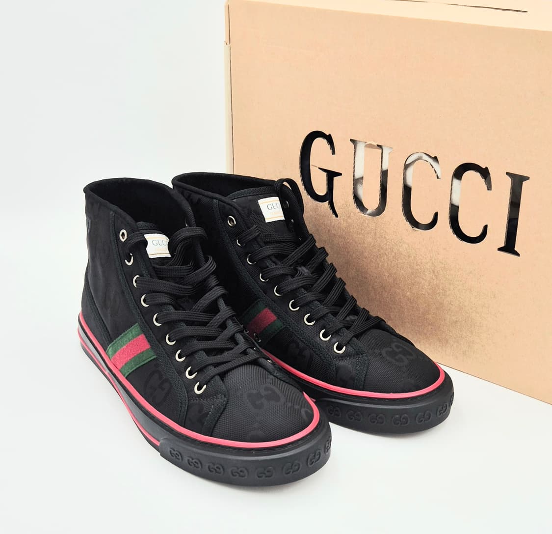 구찌 1977 GG 자카드 웹 스트라이프 하이탑 스니커즈 상품이미지1