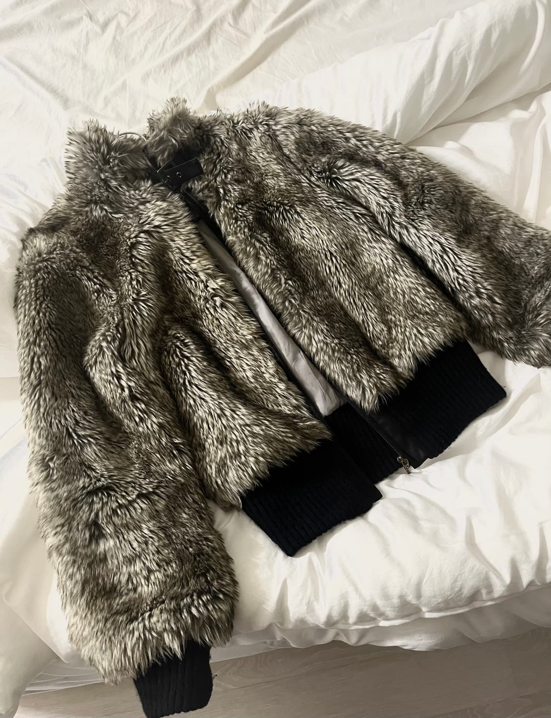 Grey fur jk 하이넥 퍼자켓 상품이미지2