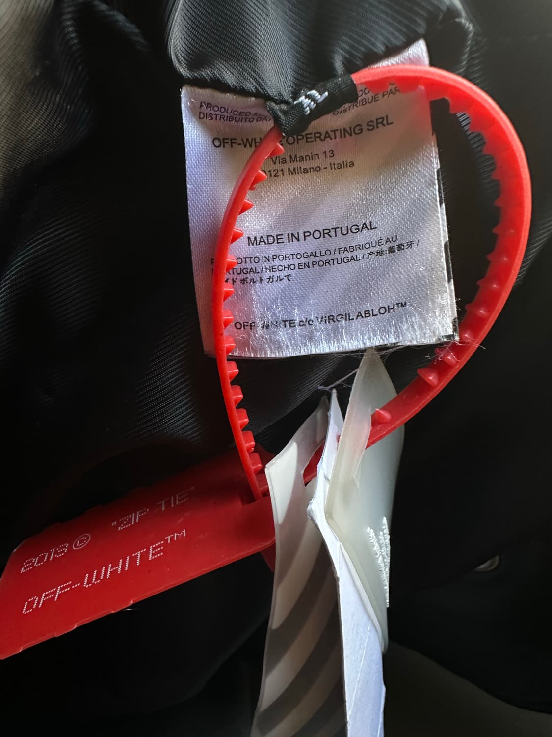 오프화이트 가죽 라이더 자켓 블랙 상품이미지8