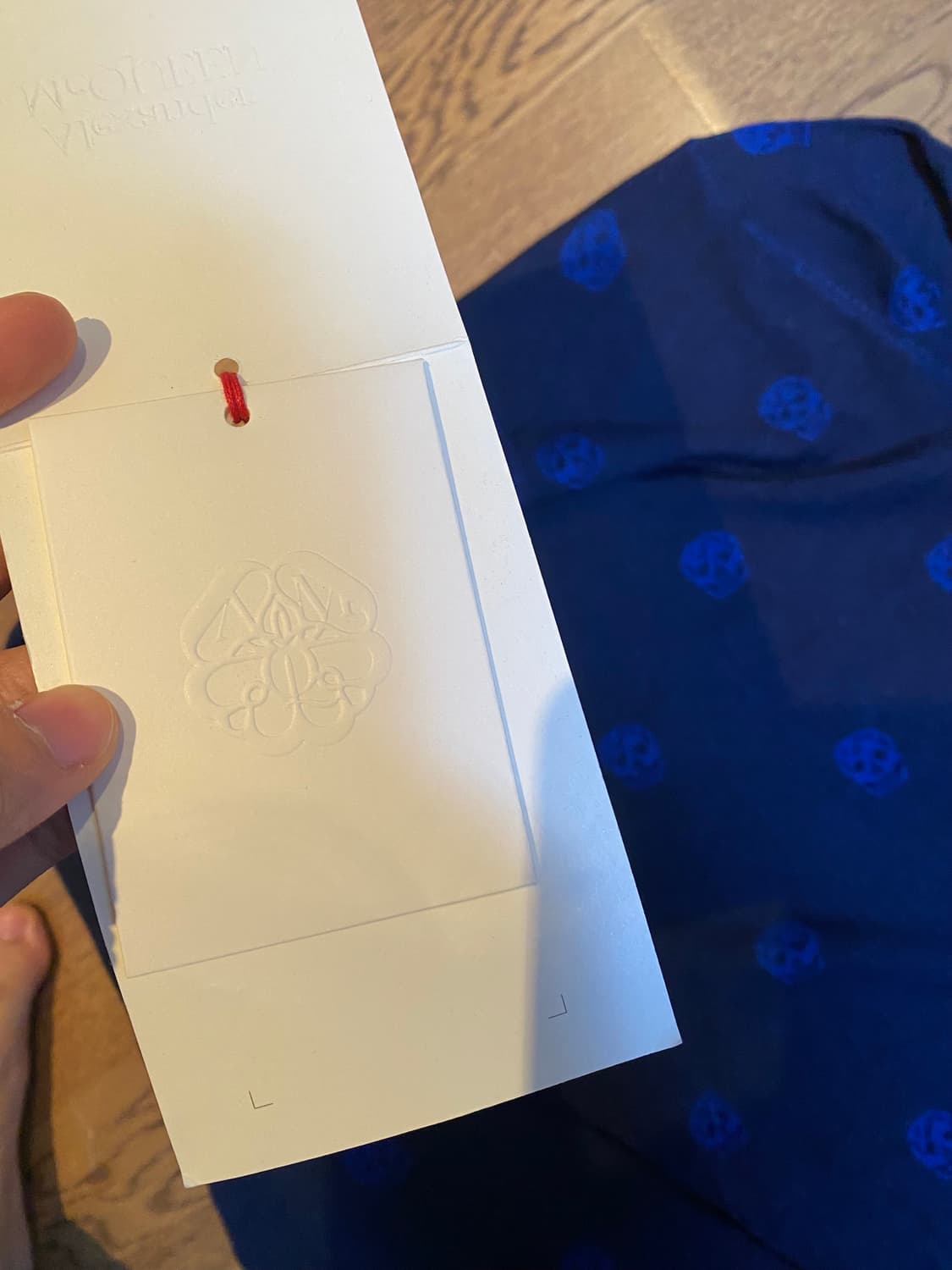 알렉산더맥퀸 스컬 자수 울 니트 L 블루 새상품 상품이미지3