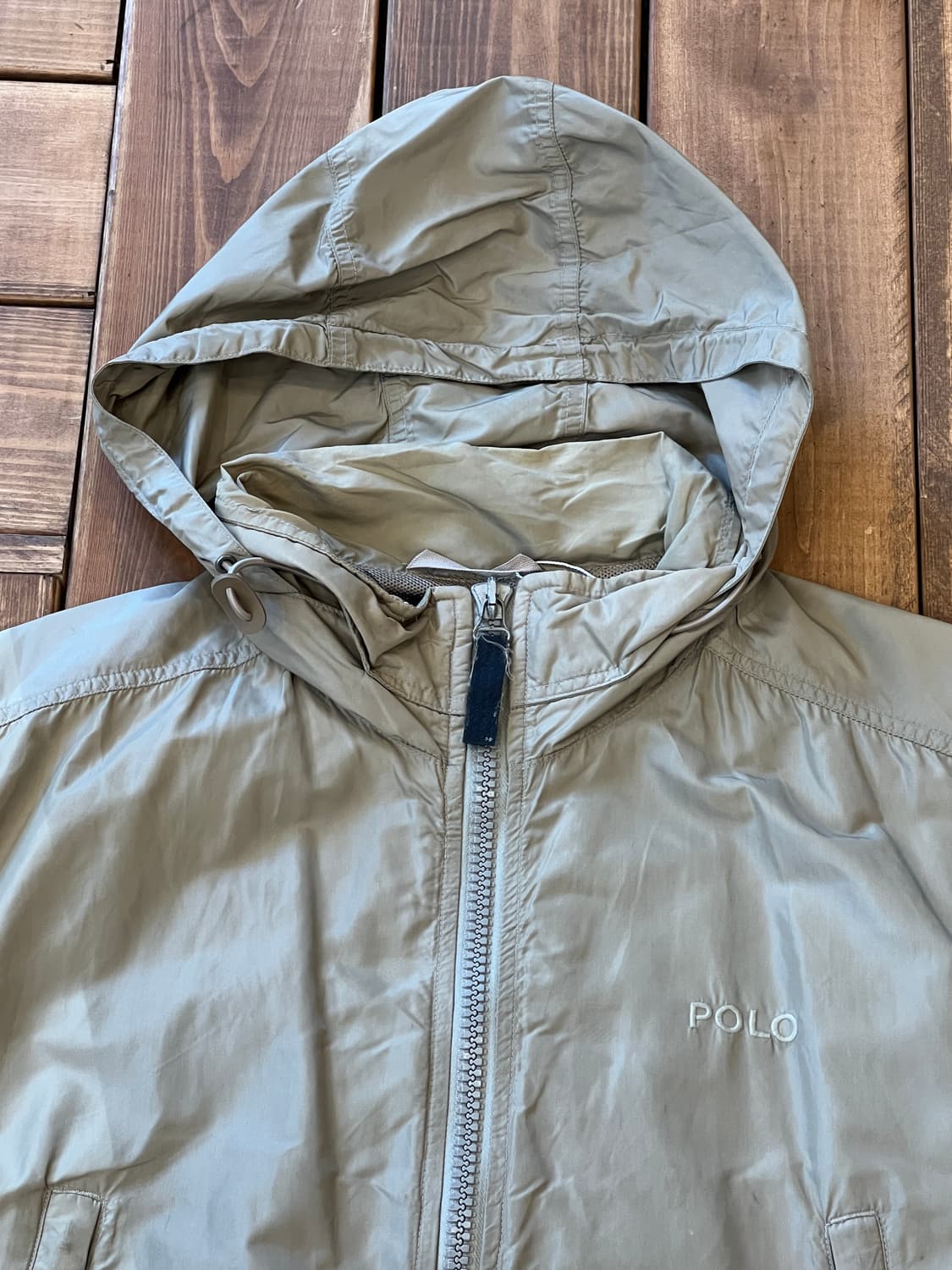 폴로 카키베이지 롱 바람막이 상품이미지8