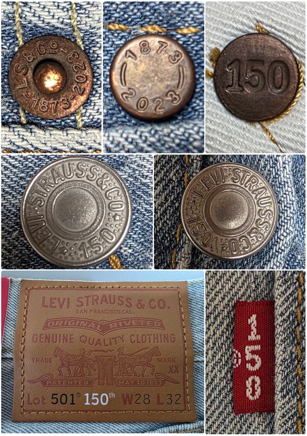 리바이스 501 150주년 셀비지 연청 (W28) 상품이미지7