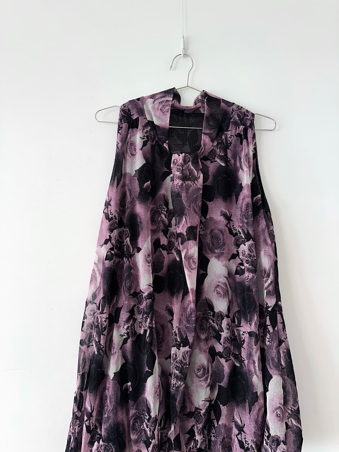 Rose neck drape blouse / purple 상품이미지2