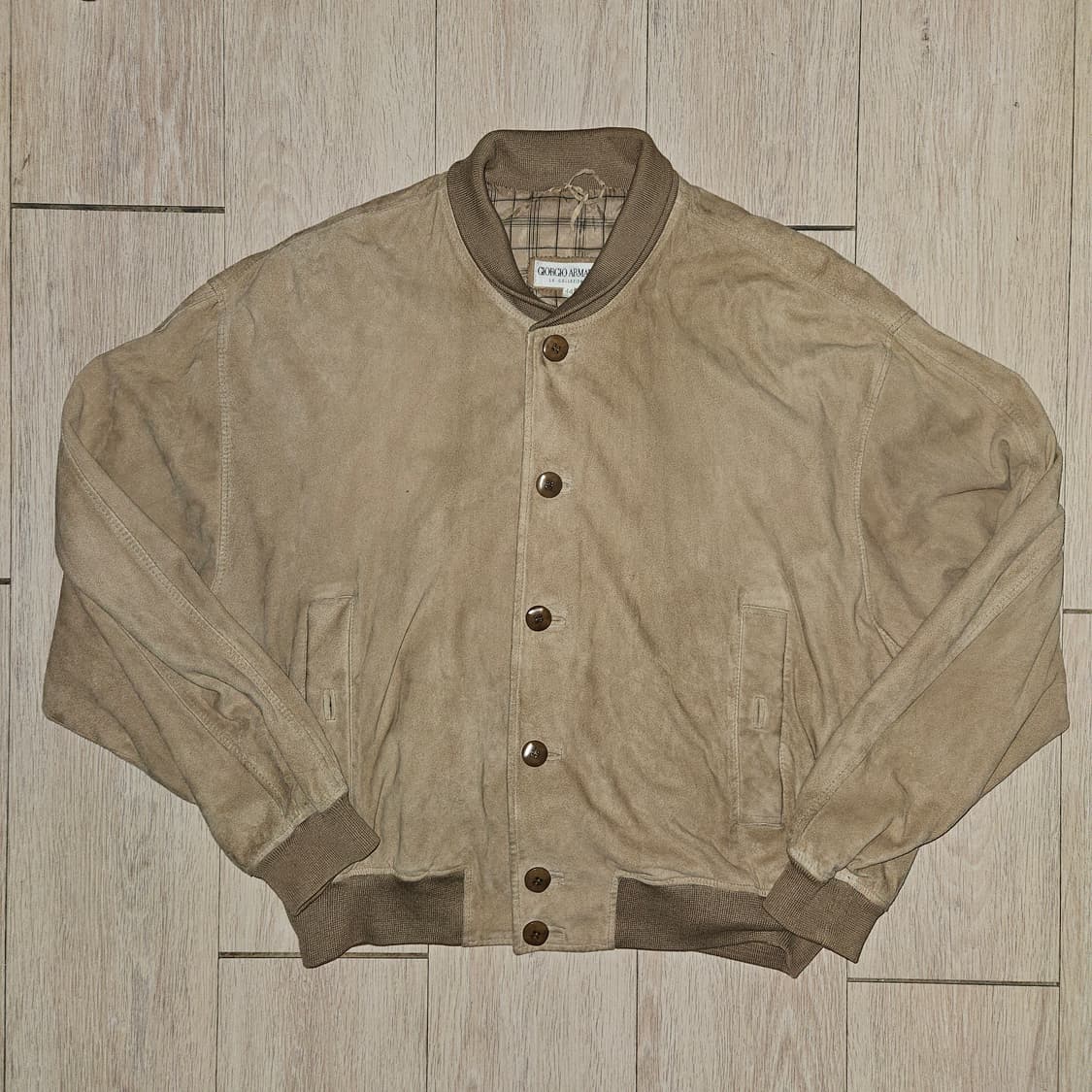 90s 조르지오 아르마니 레더 봄버 자켓 상품이미지1