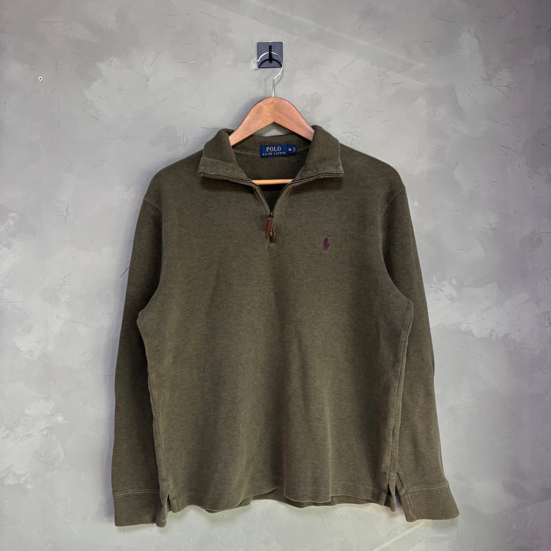 폴로 랄프로렌 반집업 니트 카키 상품이미지1