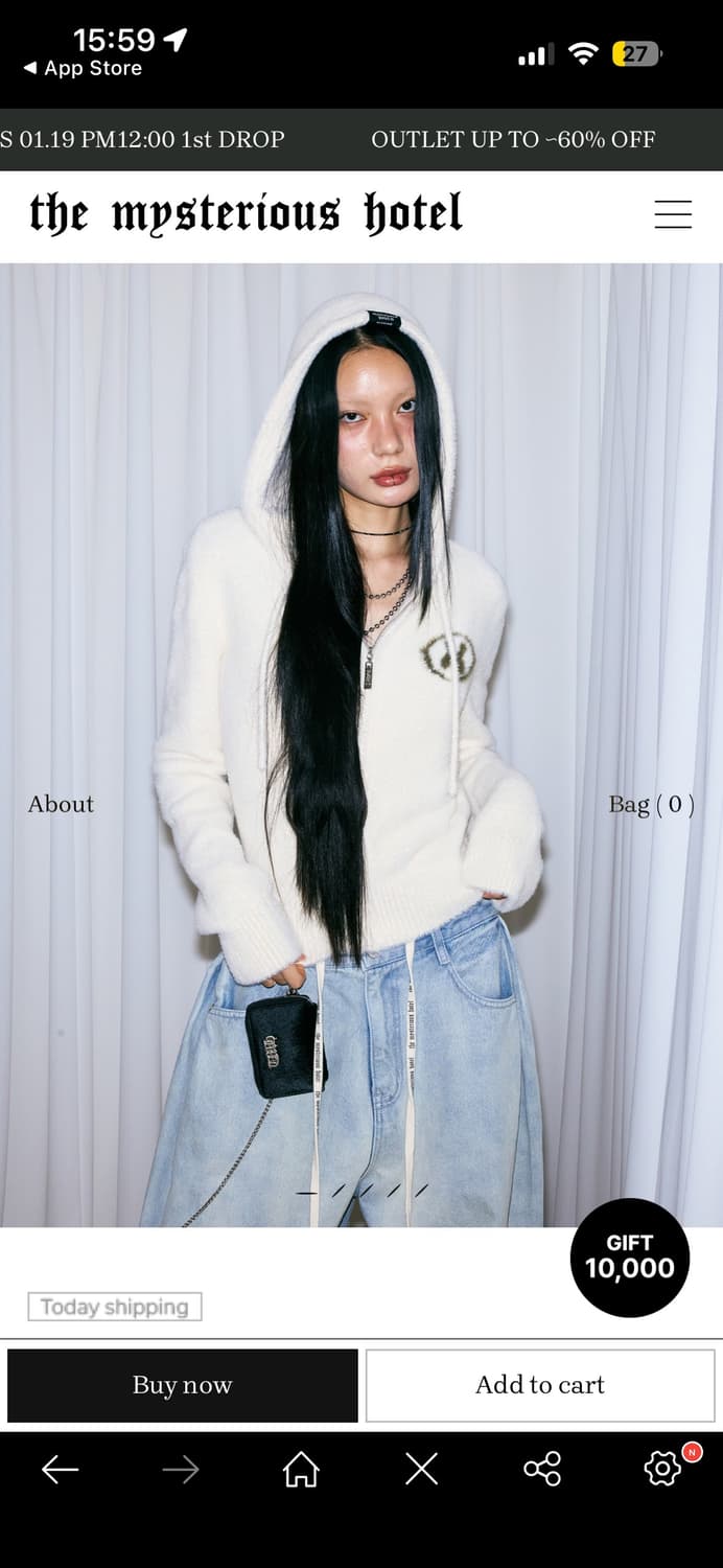 더미스테리어스호텔 앙고라 후드집업 상품이미지1