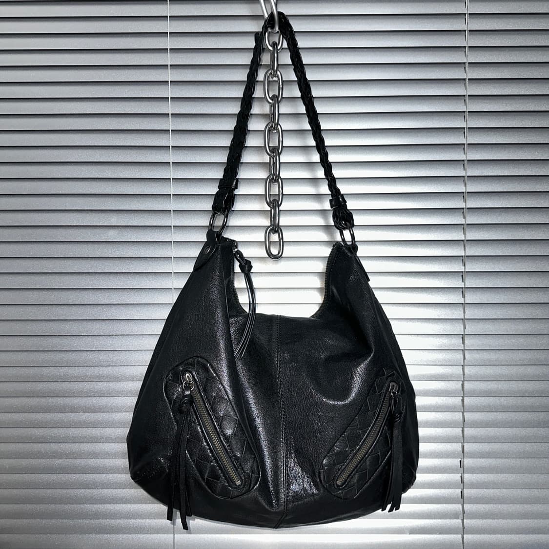 00s 브레이드 디테일 가죽 빅 숄더백 상품이미지3