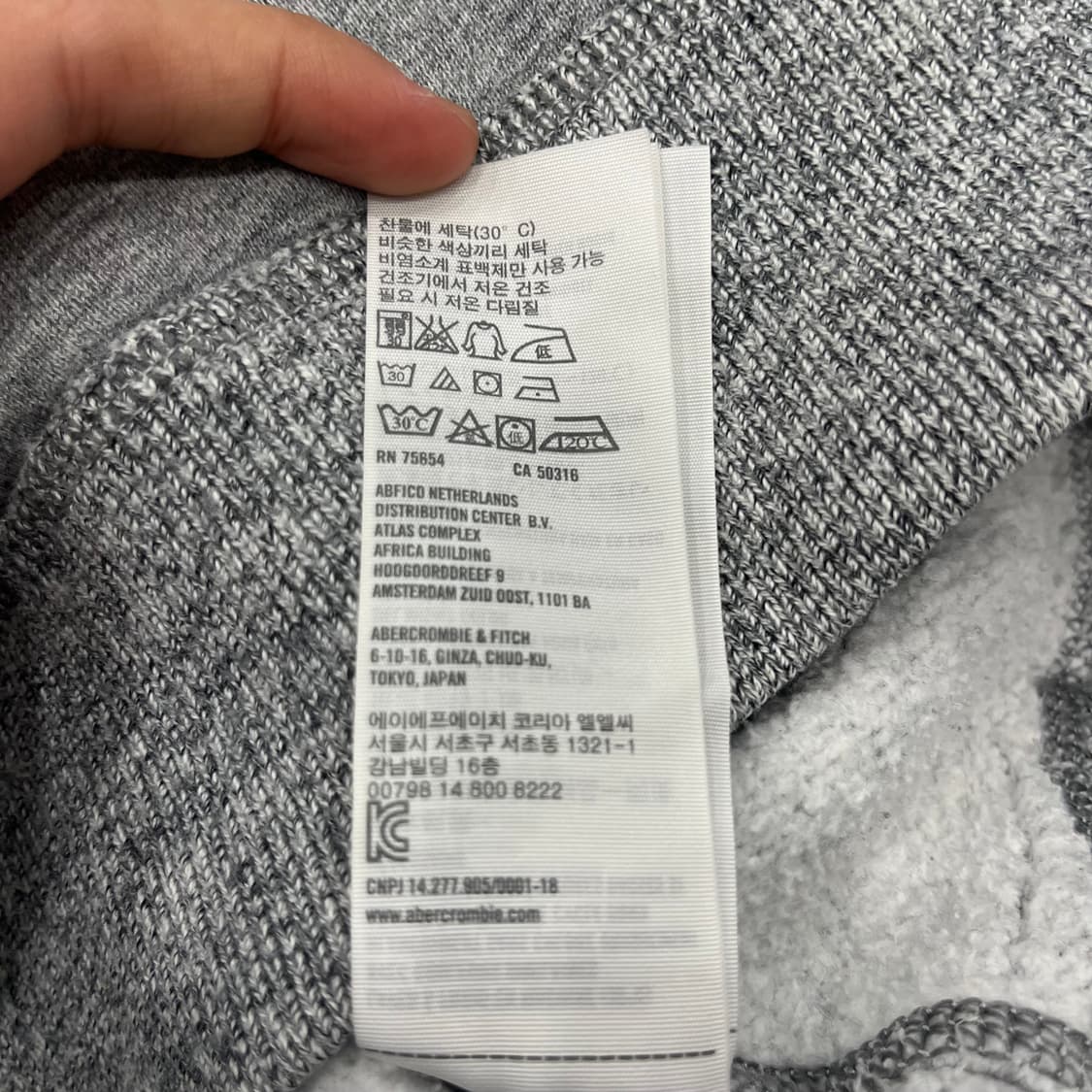 L 아베크롬비 A&F 그레이 후드티 상품이미지6