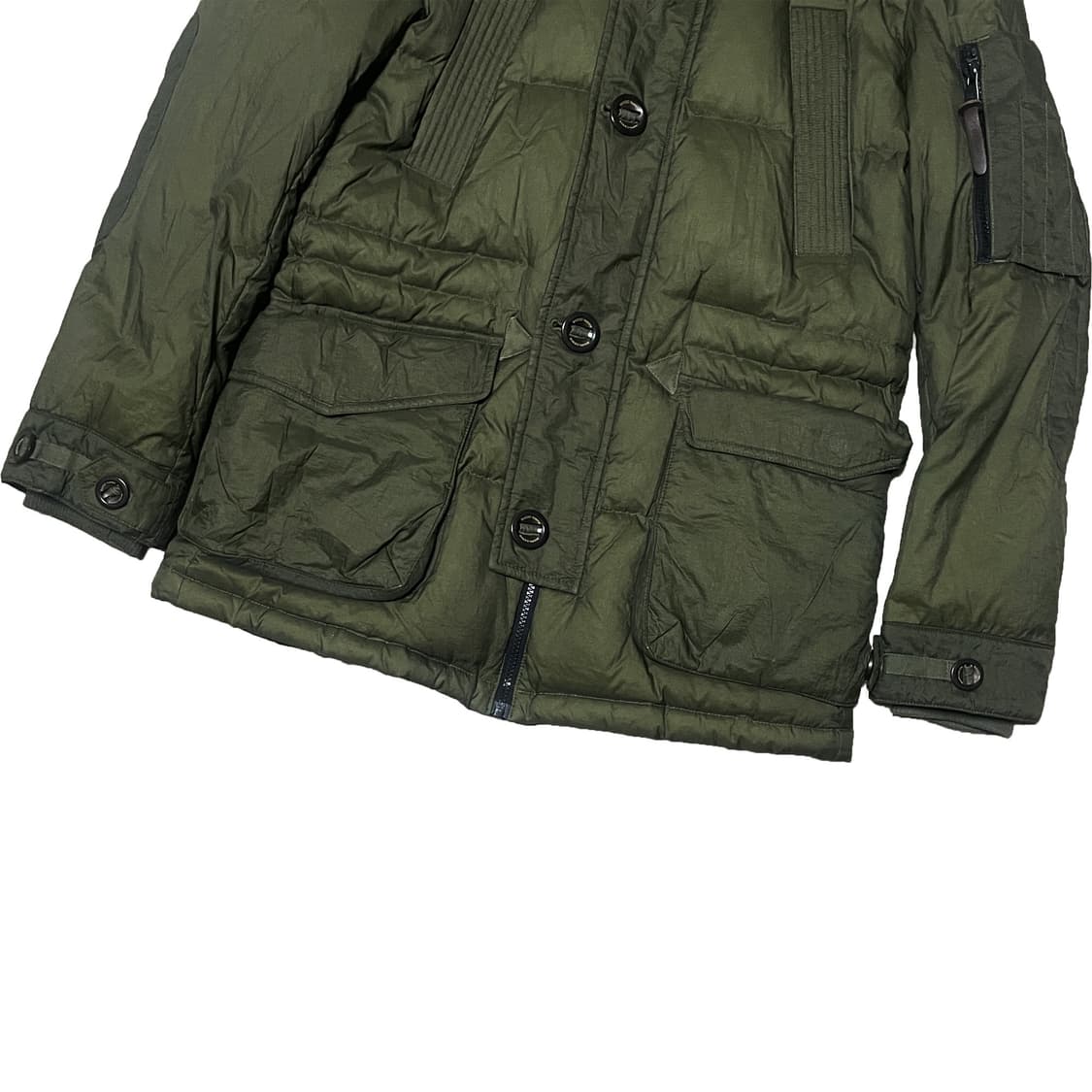 BASSO 바쏘 옴므 나일론 덕다운 패딩 점퍼 카키 상품이미지4