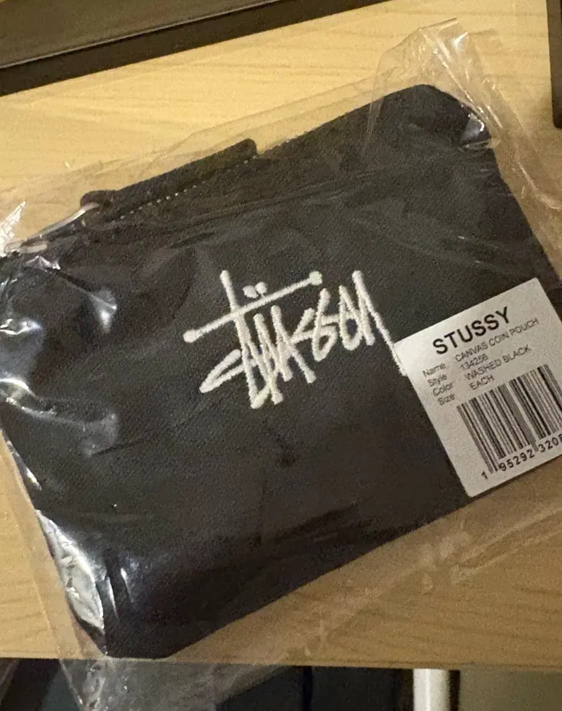 스투시 stussy 워시드 캔버스 지갑 코인 파우치 워시드 블랙 새상품 상품이미지2