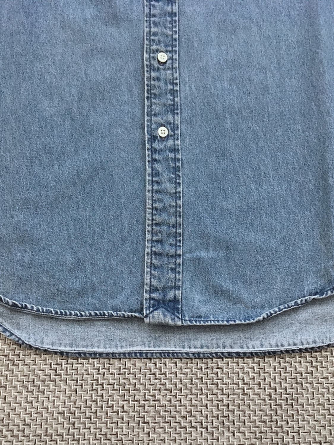 90s heavy-weight washed denim bigshirts 상품이미지6