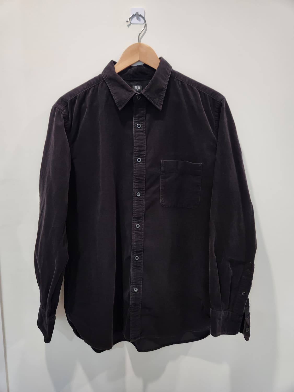 남자 유니클로 코듀로이 셔츠 남방 블랙 XL 상품이미지1