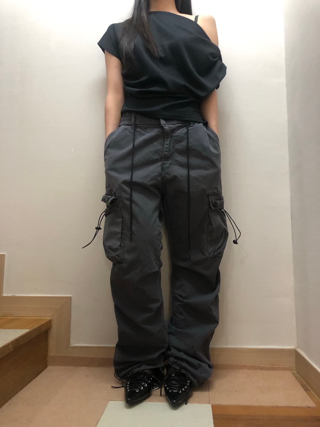 빈티지 딥그레이 포켓 디테일 팬츠 상품이미지5