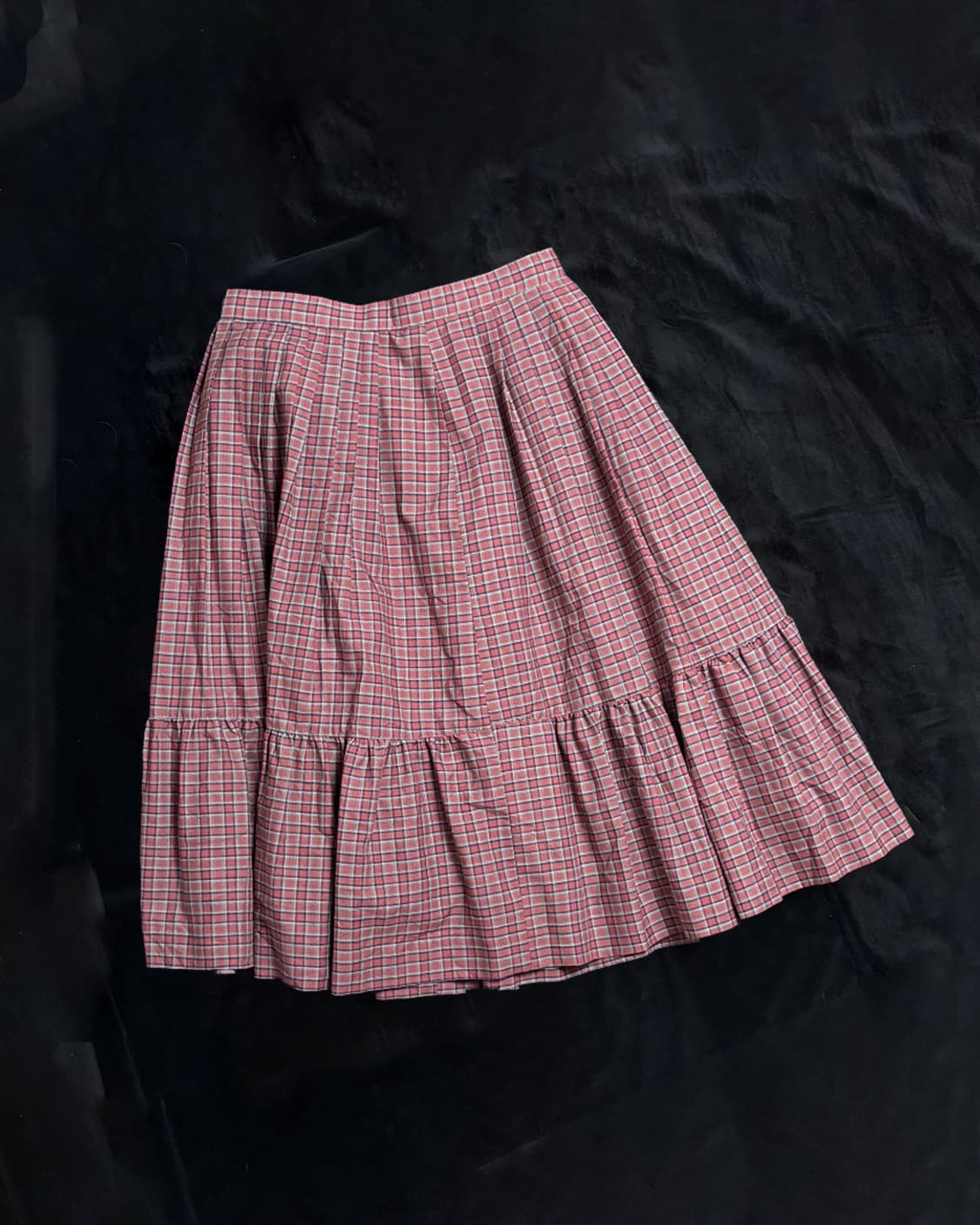 일본빈티지 프릴 미디 스커트 상품이미지2