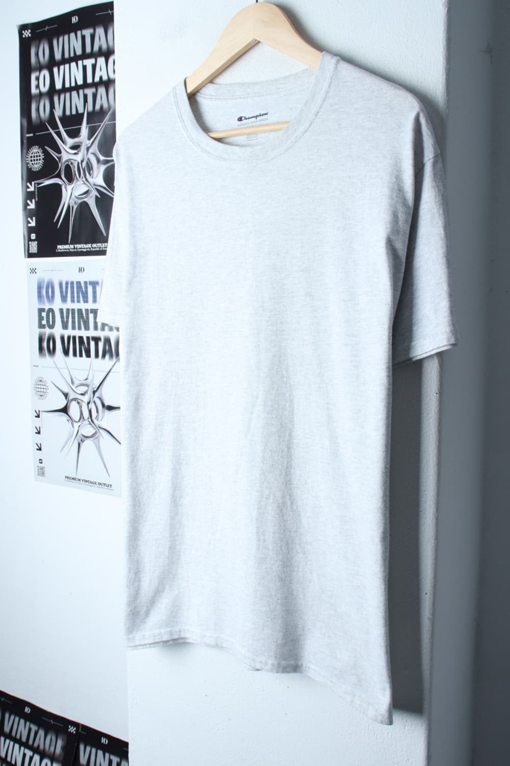 (L-XL) 챔피온 반팔 티셔츠 멜란지 무지 올드스쿨-H30113 상품이미지1