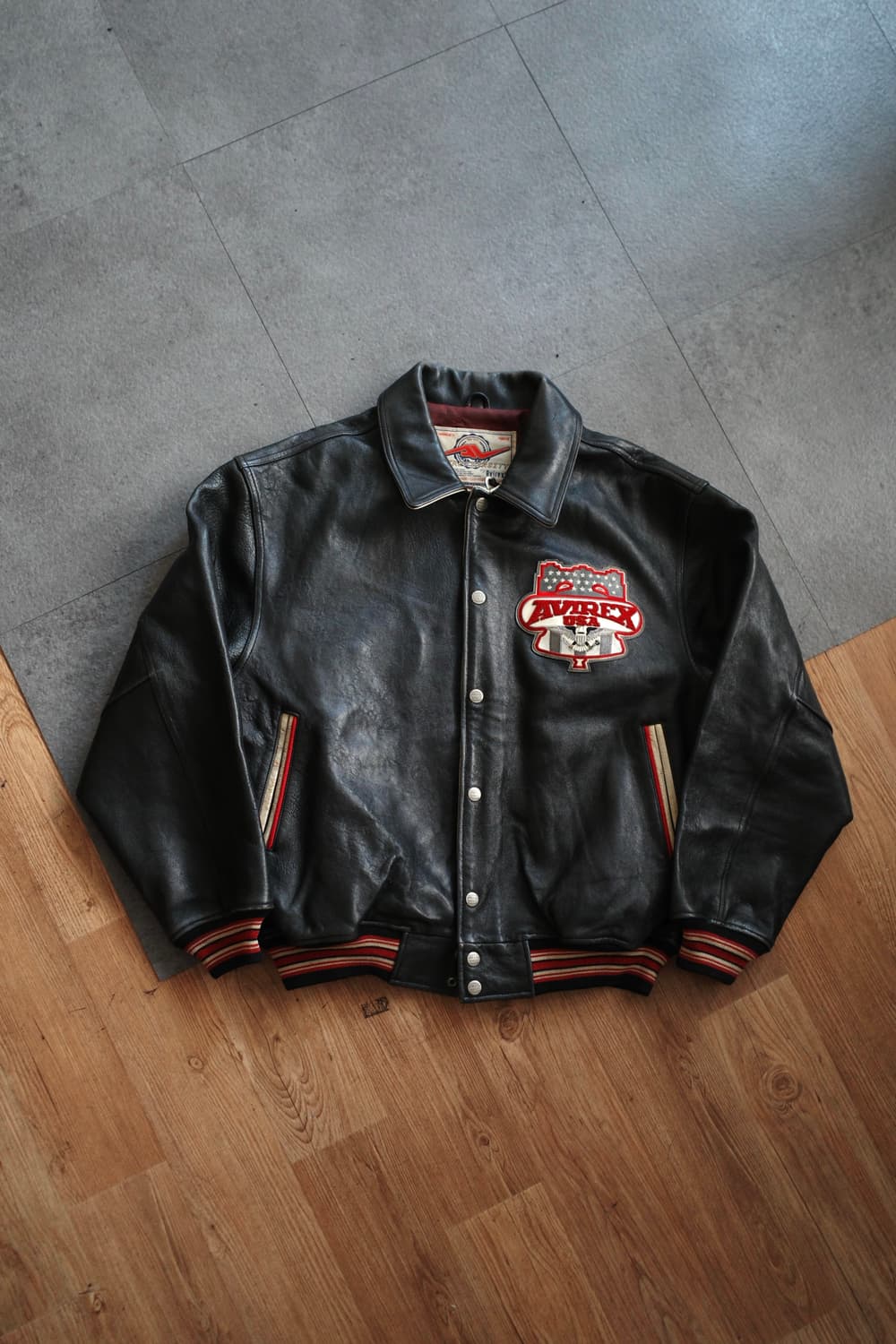 아비렉스 레더 바시티 자켓 상품이미지2