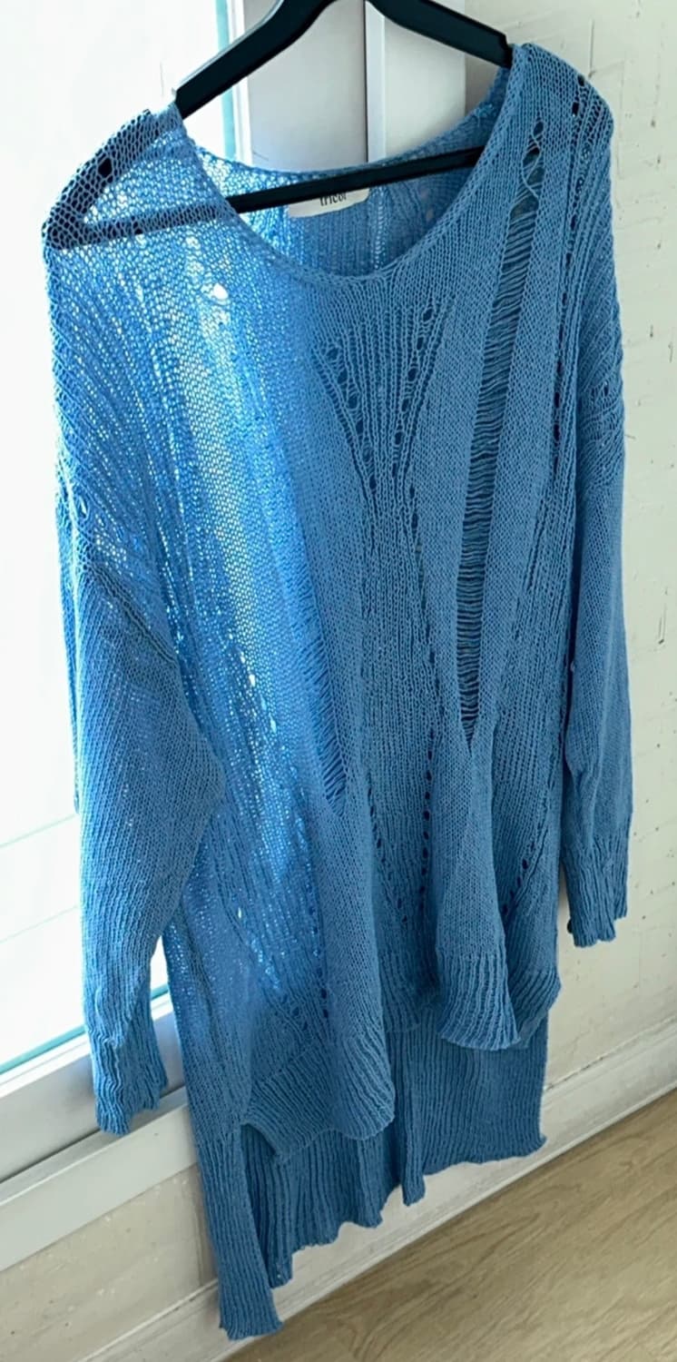 썸머 블루 오버핏 니트 상품이미지1