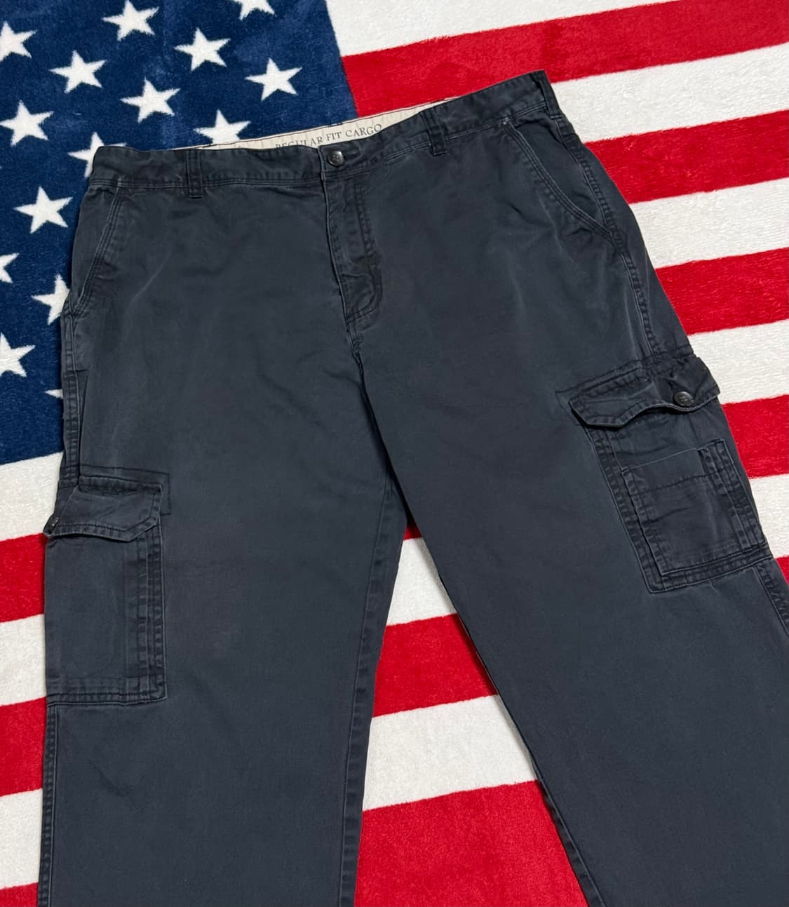 EASY Clothing Supplies 워시드 블랙 카고팬츠 루즈핏  상품이미지4