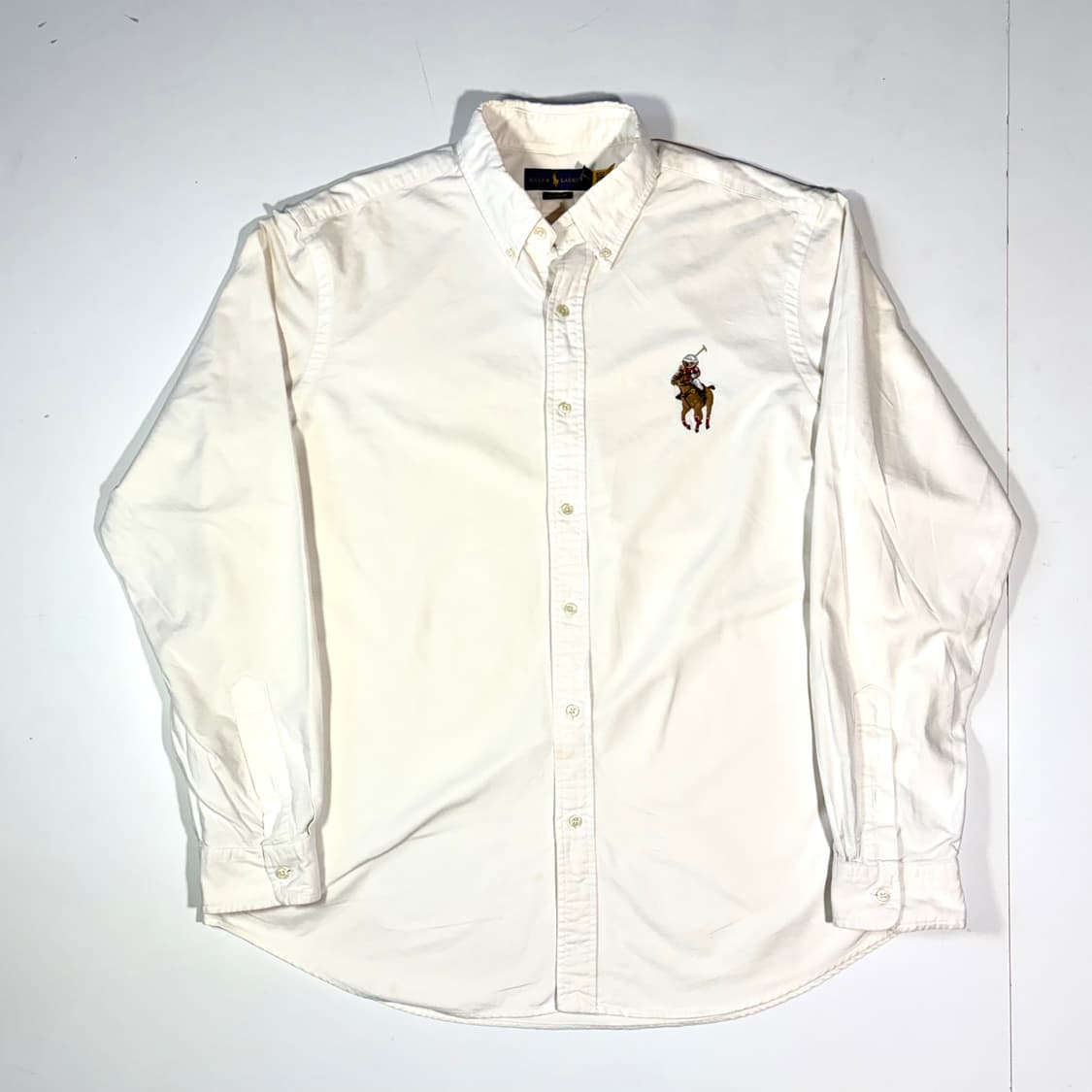 랄프로렌 크림 화이트 빅로고 테디베어 셔츠 XL 상품이미지1