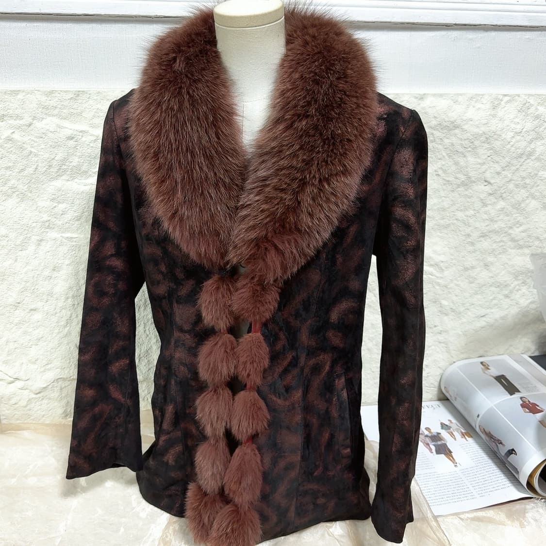 빈티지 폭스퍼 칼라 되지가죽자켓 상품이미지1