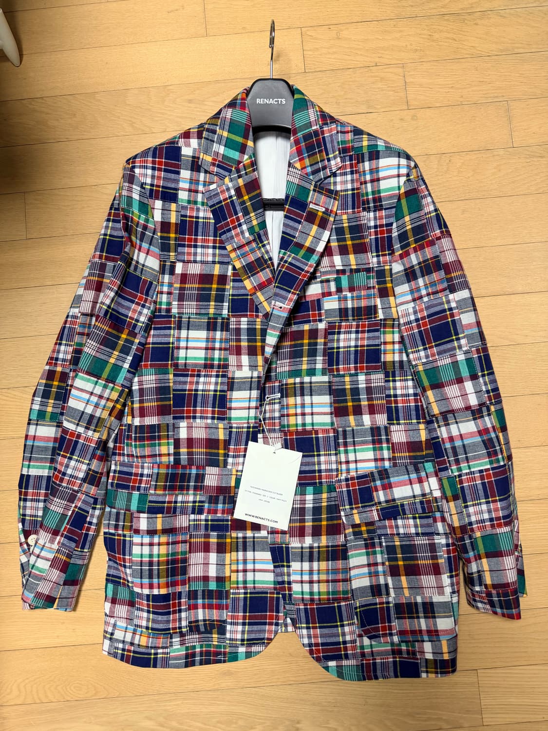 [새상품/3사이즈] 리넥츠(RENACTS) 패치워크 마드라스 블레이저 판 상품이미지2