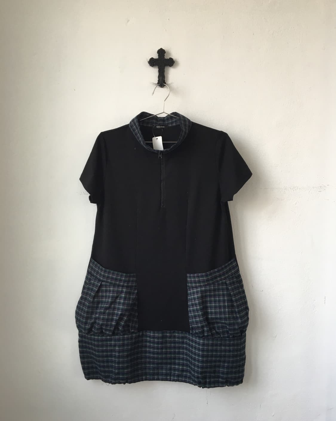Check pattern layer point high neck onep 상품이미지2