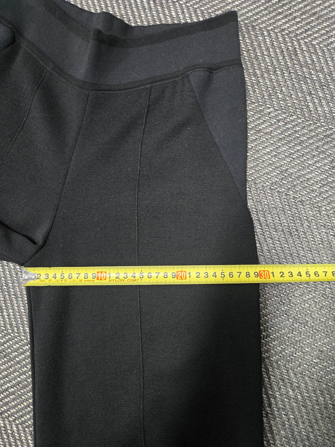 한섬 시스템 SYSTEM 니트 블랙 와이드 바지 모100% 상품이미지6