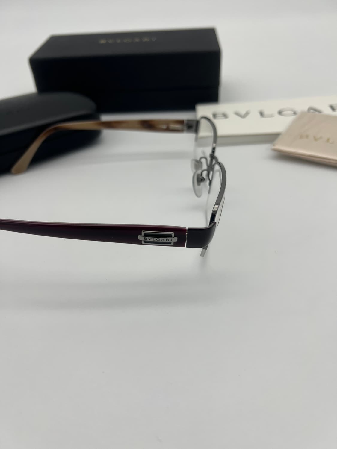 불가리 BVLGARI 반무테 직사각 안경 1.0.05 103 상품이미지7