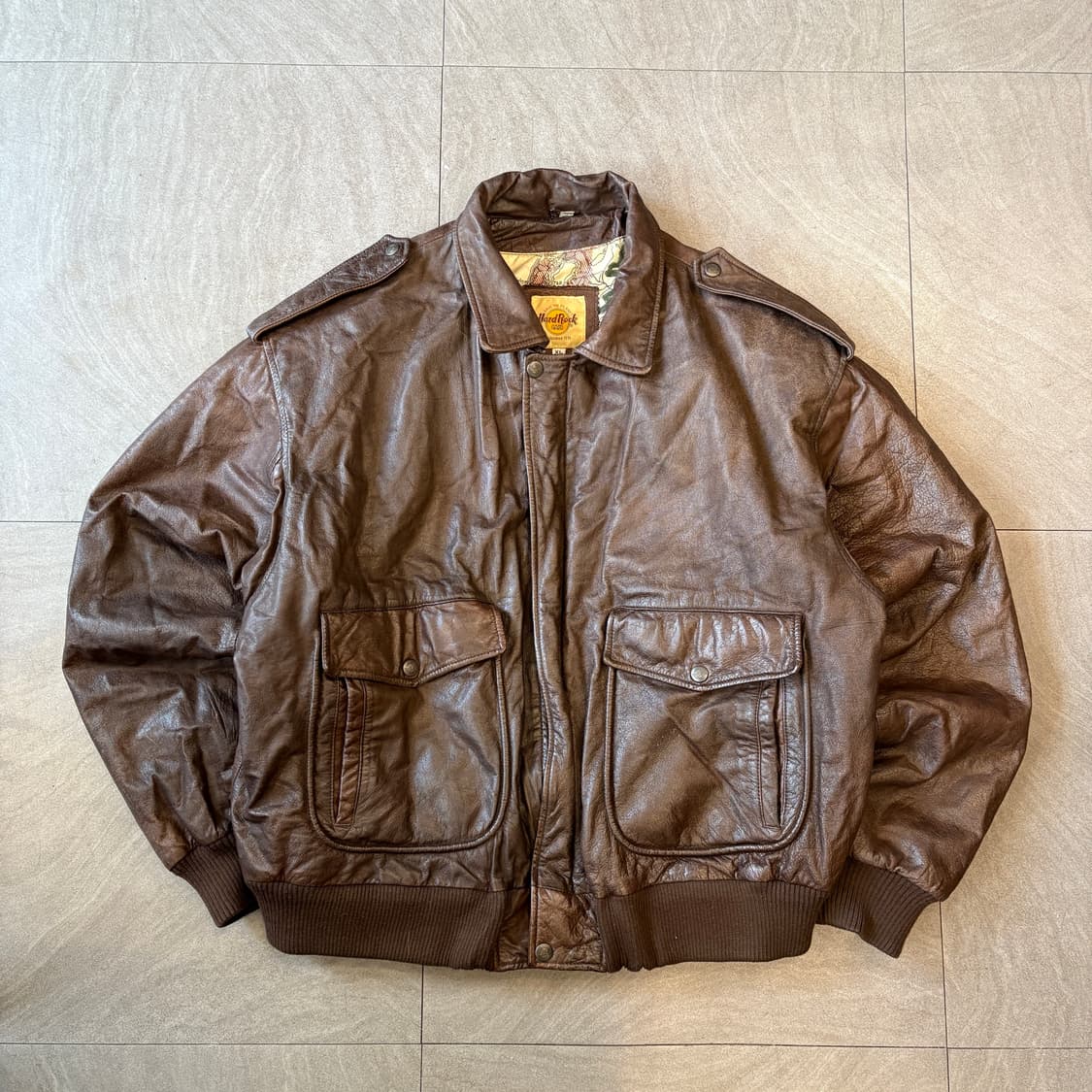 90s hardRockcafe 90년대 하드락 카페 런던 레더 자켓 상품이미지3