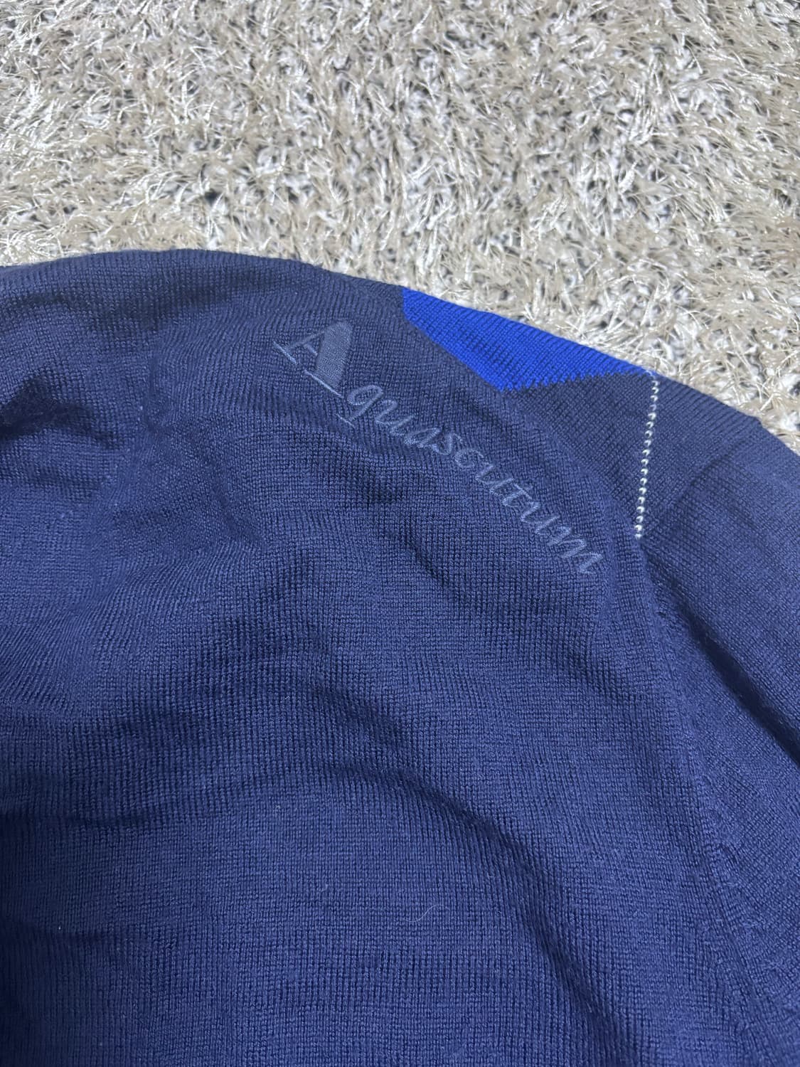 일본판 AQUASCUTUM GOLF 반집업 니트 사이즈 105-110 상품이미지7