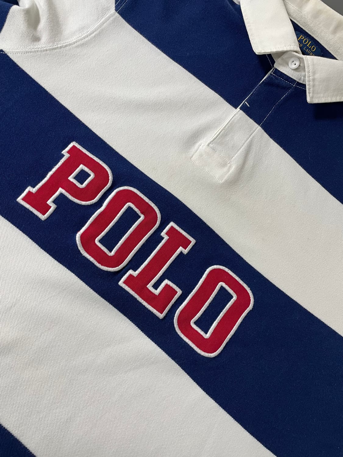 [XL] 폴로 랄프로렌 자수로고 스트라이프 럭비 긴팔티셔츠 커스텀 슬림핏 상품이미지5