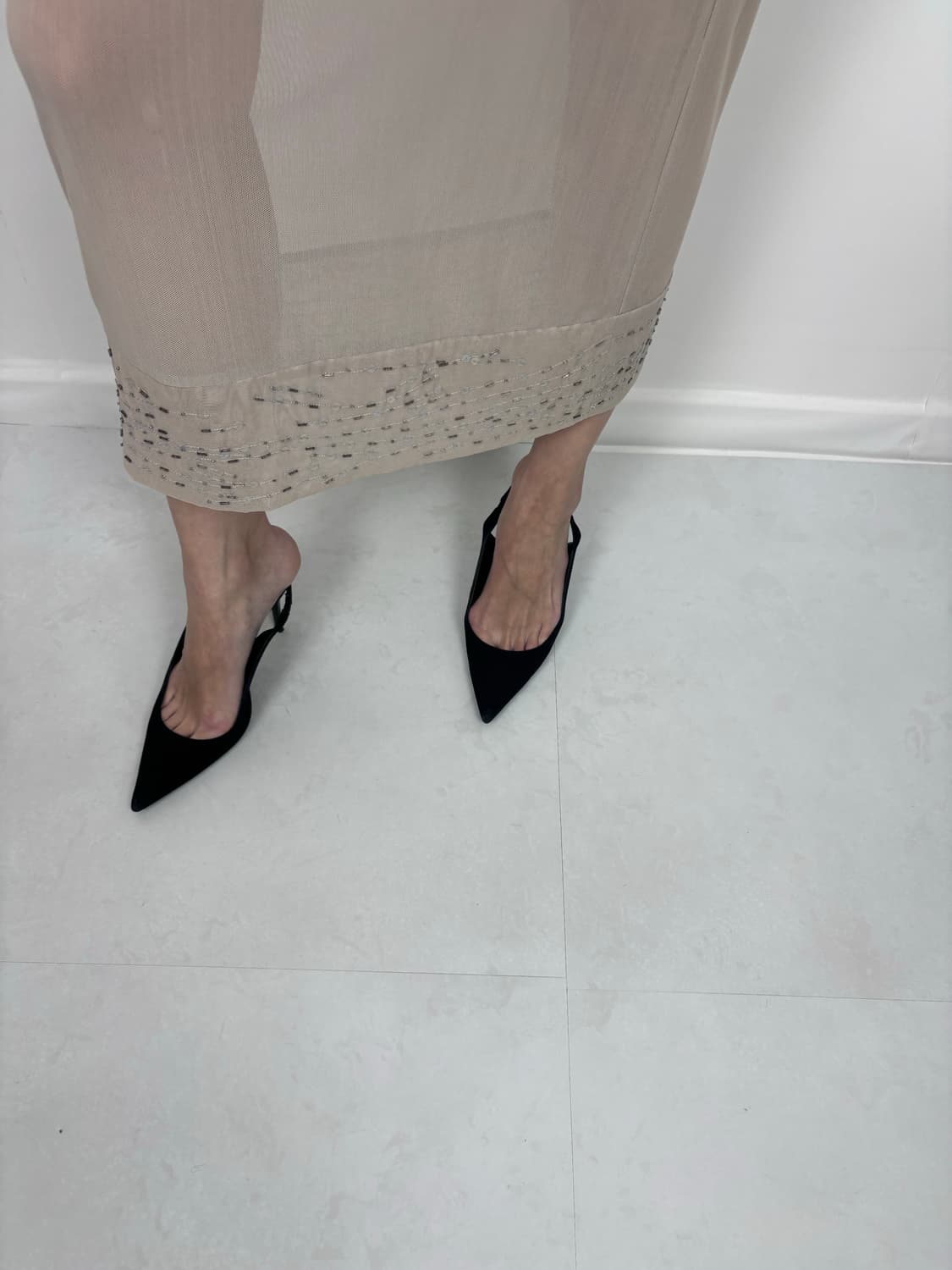 BEADED SHEER LAYERED SKIRT 상품이미지3