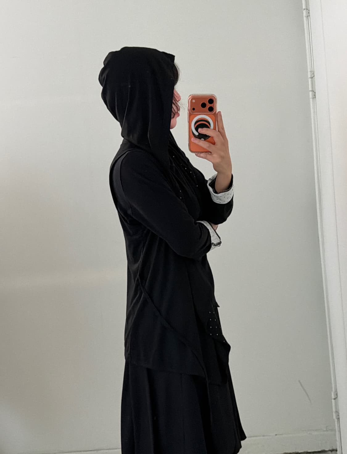 일본빈티지 도트 후드 베스트 상품이미지5