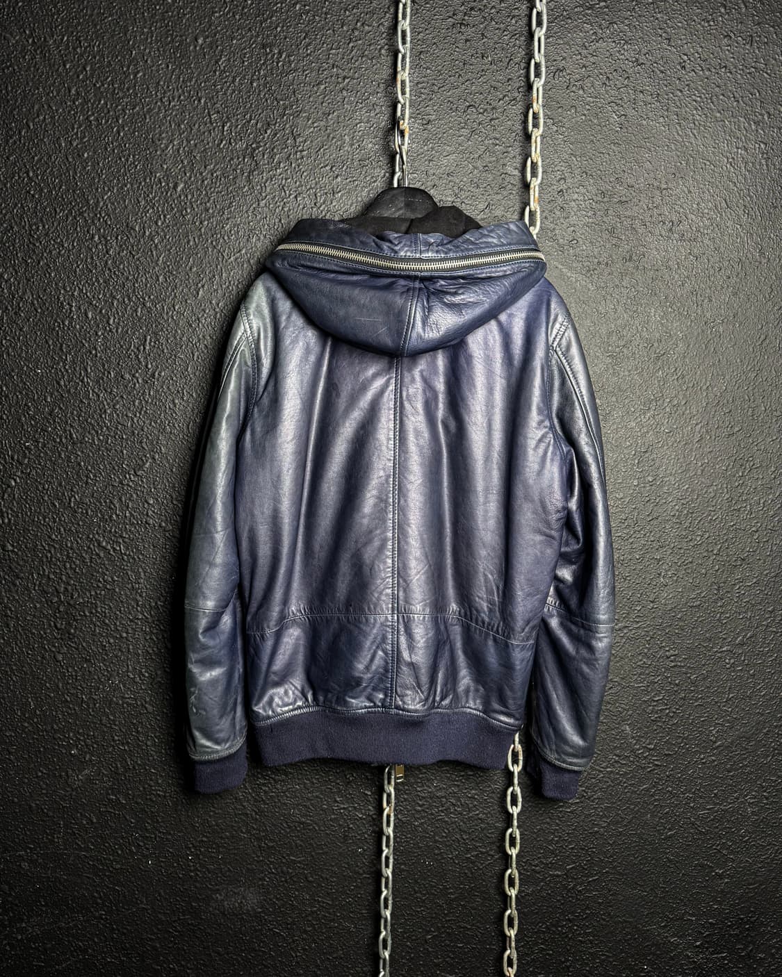 DIESEL – Hooded Leather Zip-Up Jacket  상품이미지7