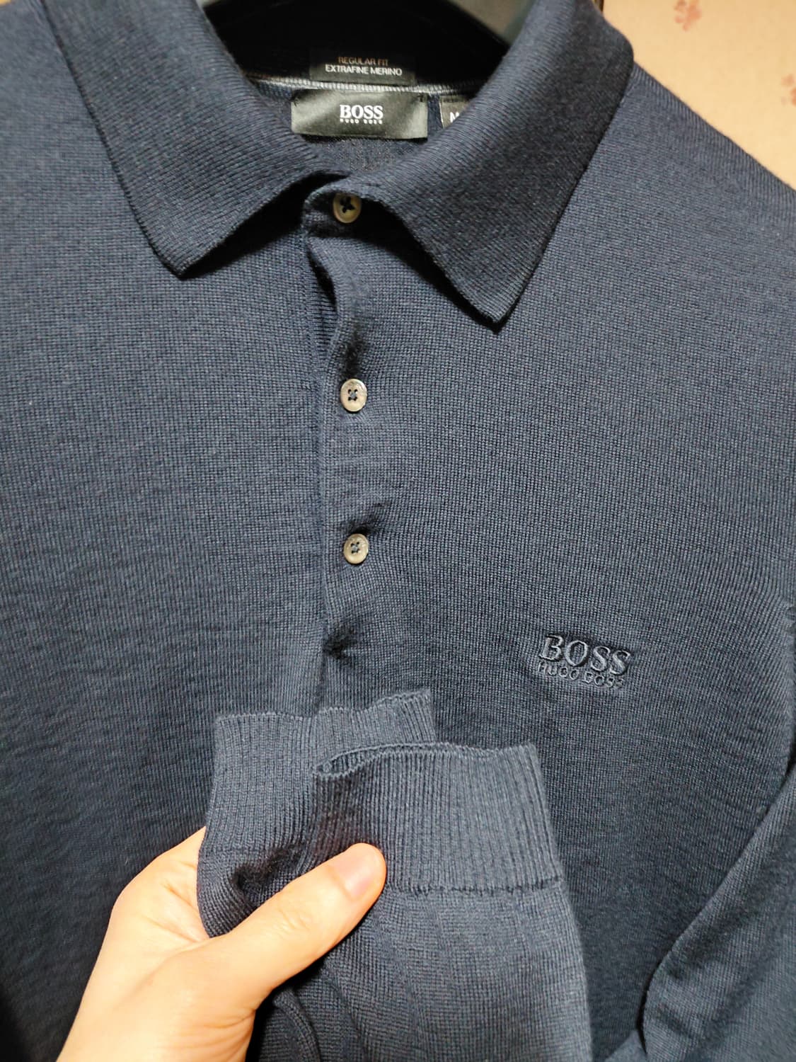 [휴고보스]BANET 메리노울100 긴팔 폴로 니트 M(95~100) 상품이미지9