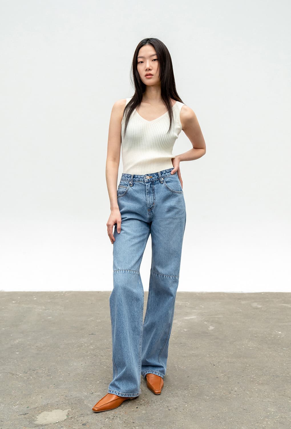 (size M) 인사일런스 우먼 카펜터 데님 팬츠 워크웨어 스트레이트 상품이미지4