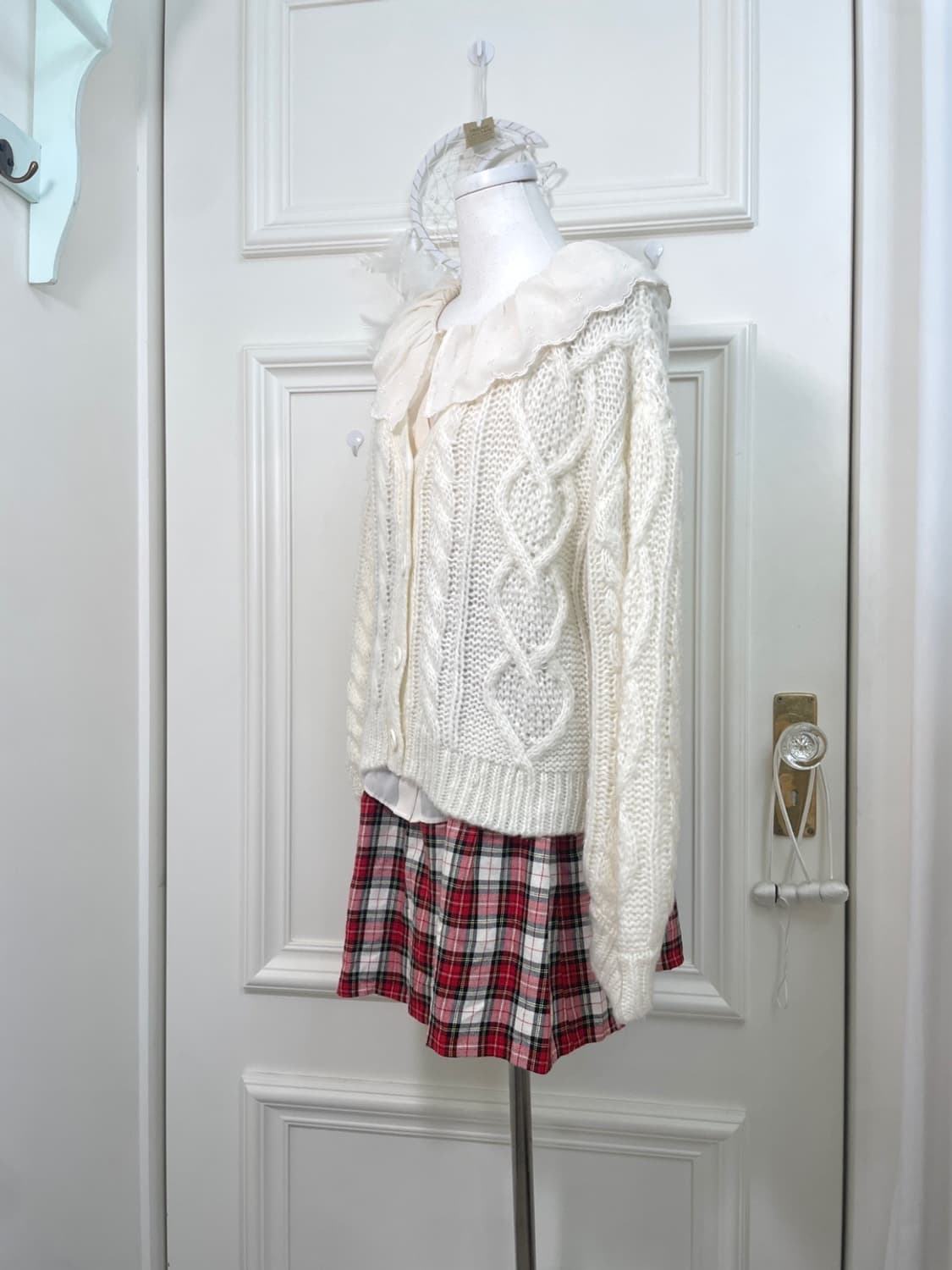 ivory basic v-neck twist cardigan&EARTH 상품이미지2