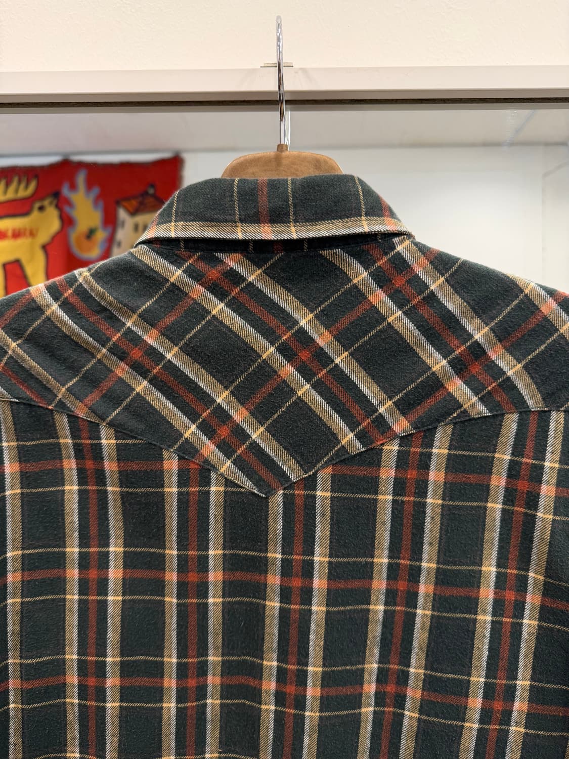 90s Wrangler 랭글러 플란넬 체크 웨스턴 셔츠 상품이미지6